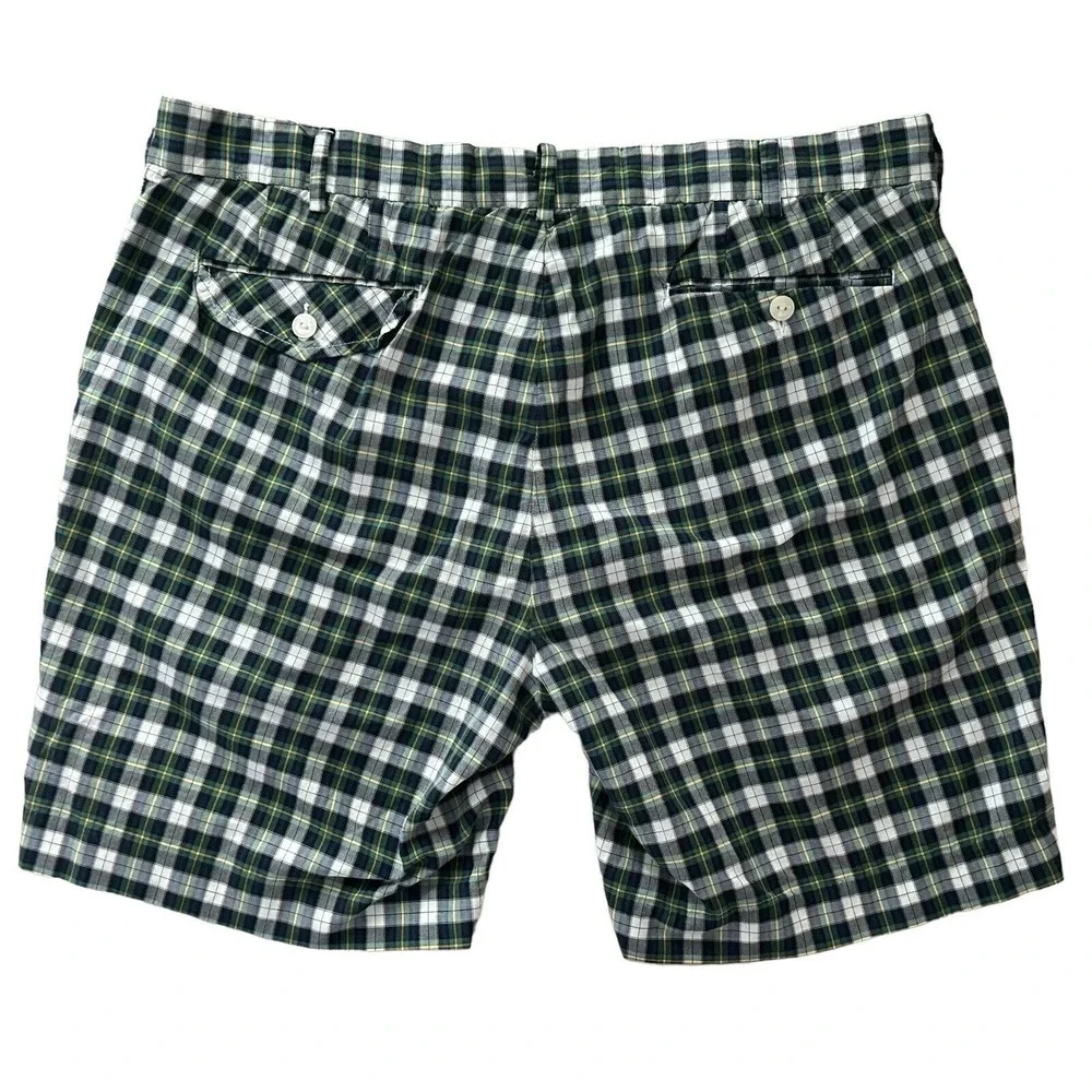 Polo Ralph Lauren Mens Shorts Plaid Navy Green White Slim GI Fit Size 38‎ (40)